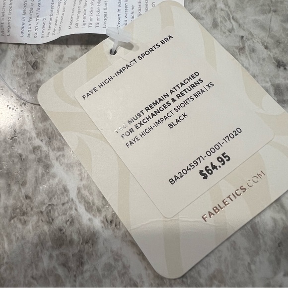 Fabletics sports bra size XS Faye high impact black NEW NWT - Picture 4 of 9